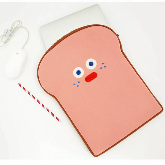 SHAPE LAPTOP POUCH  13 INCH STRAWBERRY TOAST CORAL