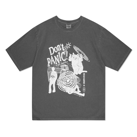 DONT PANIC PIGMENT TEE CHARCOAL