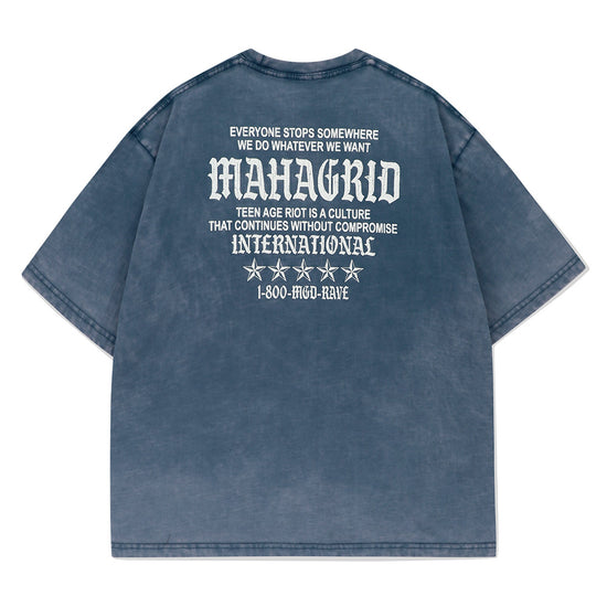 WASHED INTERNATIONAL TEE NAVY