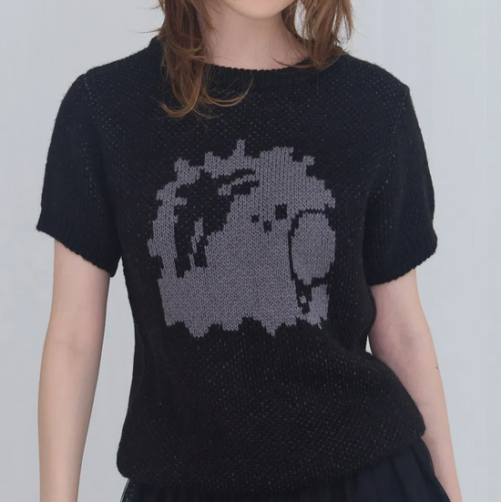 [FANCY X DUSTY] DUSTY SALON CROP KNIT BLACK