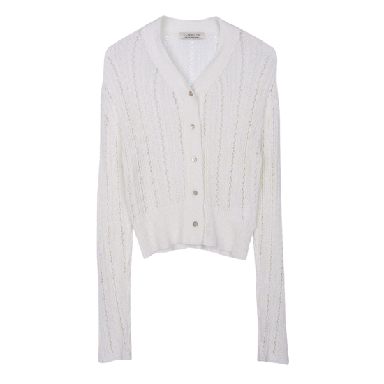 LULLABY BUTTON KNIT CARDIGAN IVORY