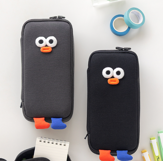 POMPOM BIG PENCIL CASE CHARCOAL