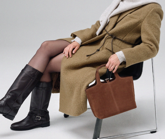 PANIER TOTE BAG NUBUCK PATTERN BROWN