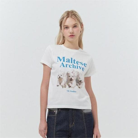 MALTESE ARCHIVE HALF SLEEVE TSHIRT WHITEBLUE