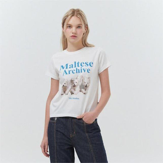 MALTESE ARCHIVE HALF SLEEVE TSHIRT WHITEBLUE