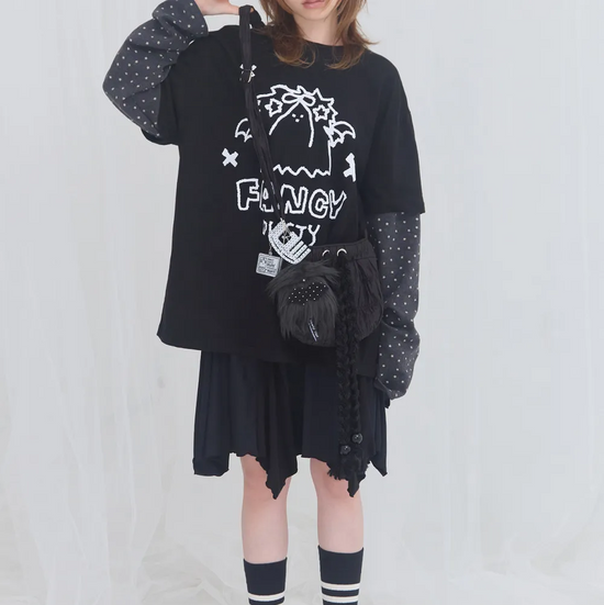 [FANCY X DUSTY] DUSTY CLUB LAYERED LONG SLEEVE BLACK
