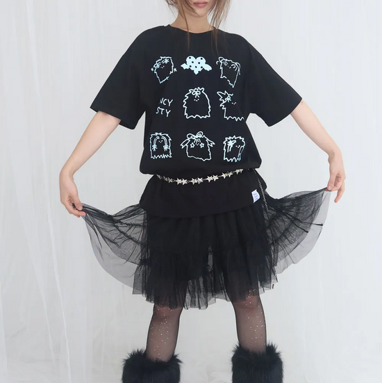 [FANCY X DUSTY] DUSTY DOODLE TEE BLACK